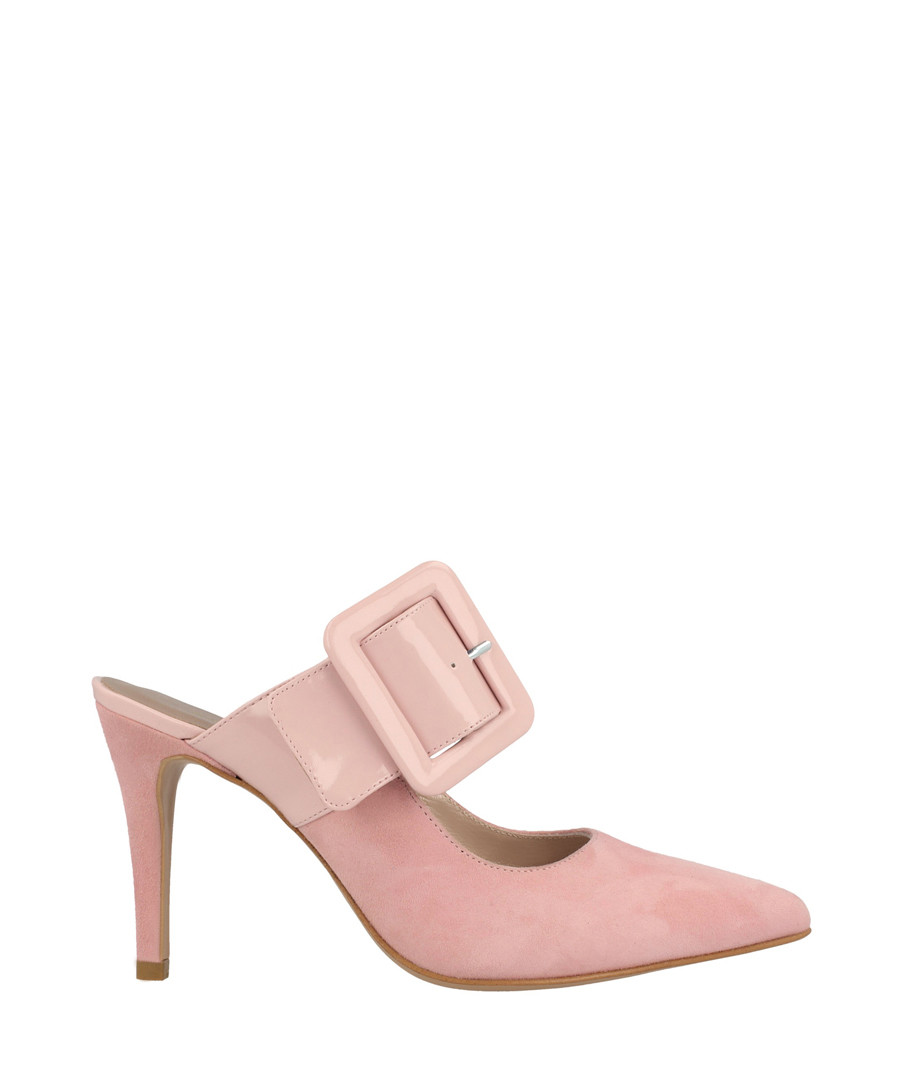 Pink suede buckle heeled mules Sale - roberto botella
