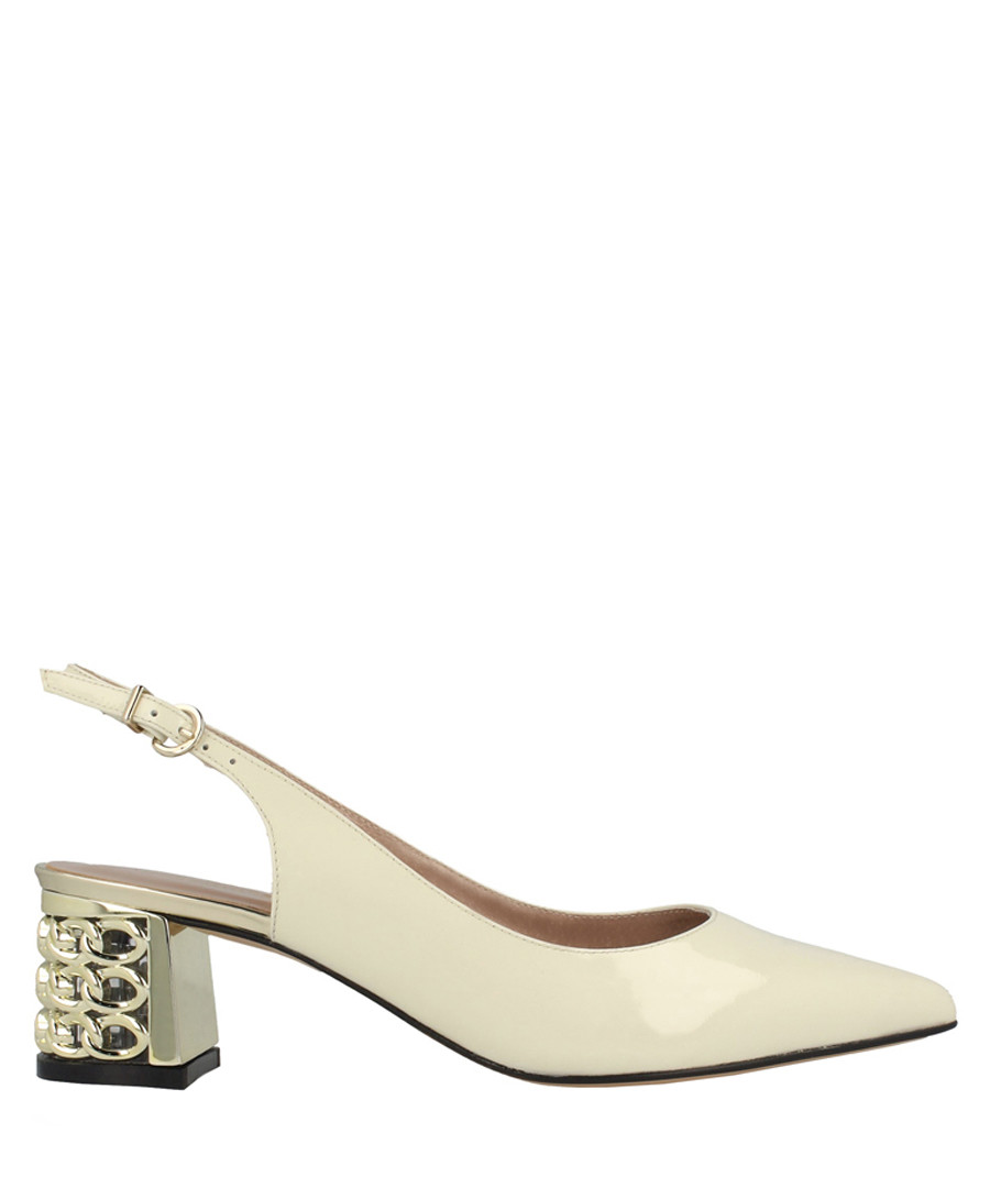 Cream leather slingback sandals Sale - roberto botella