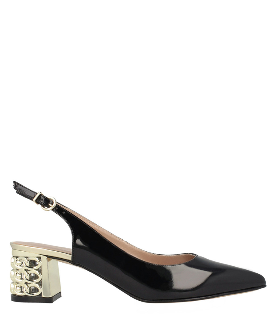 Black leather slingback sandals Sale - roberto botella