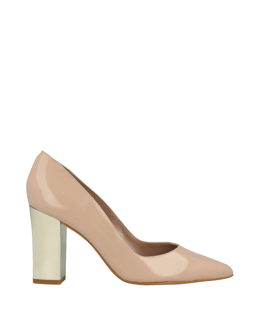 Nude patent pointy block heels Sale - roberto botella