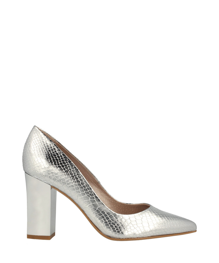 Silver-tone moc-croc block heels Sale - roberto botella