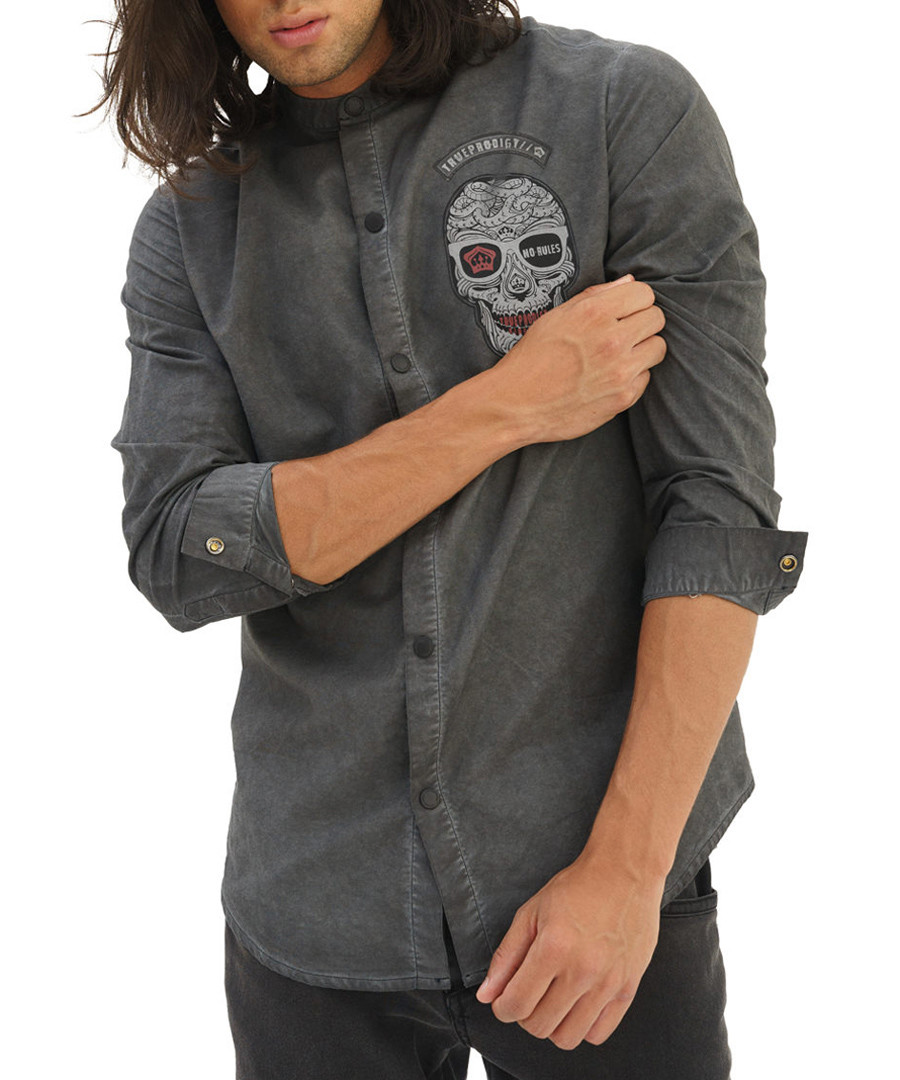 Black pure cotton button-up shirt Sale - true prodigy