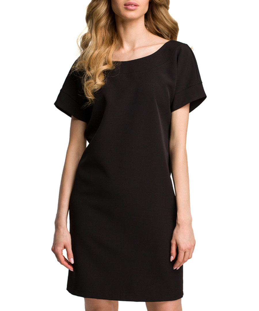Black scoop neck mini dress Sale - made of emotion