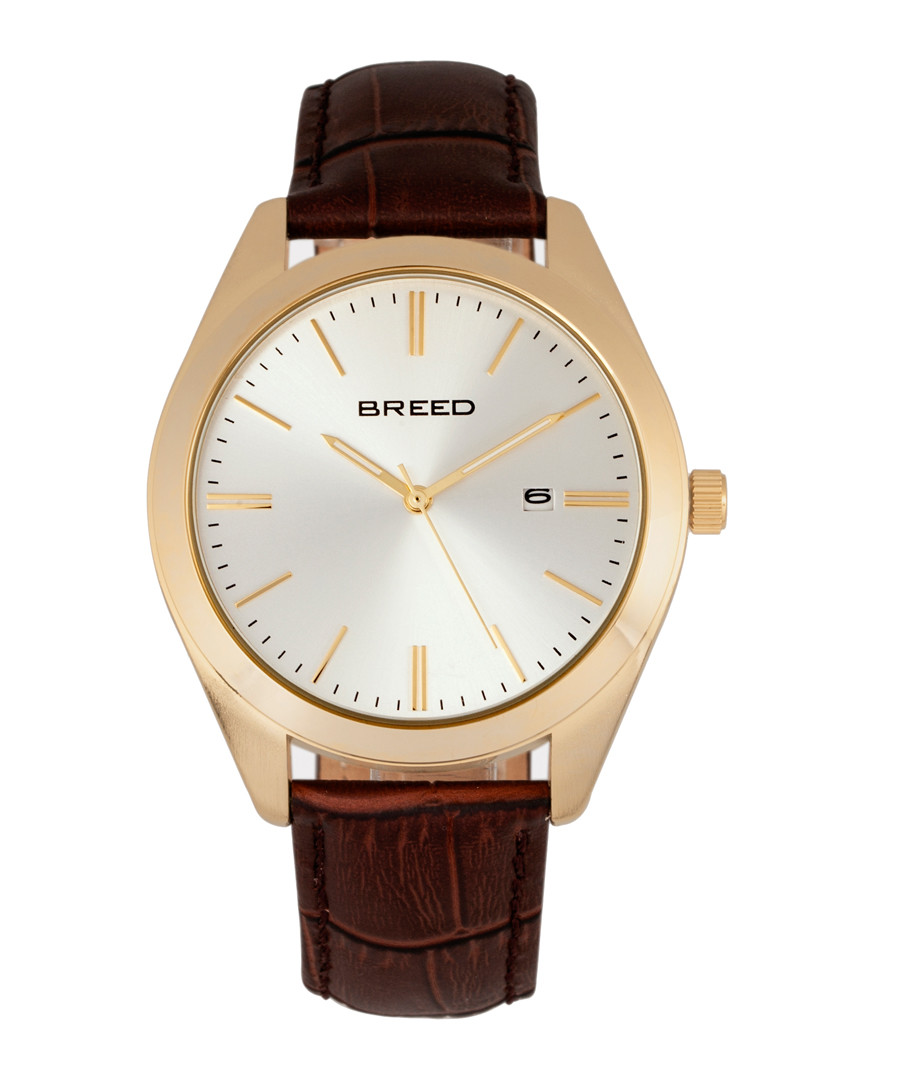 Louis brown leather moc-croc watch Sale - breed