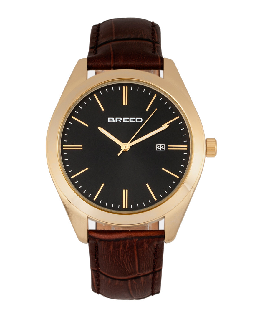 Louis brown & gold-tone leather watch Sale - breed
