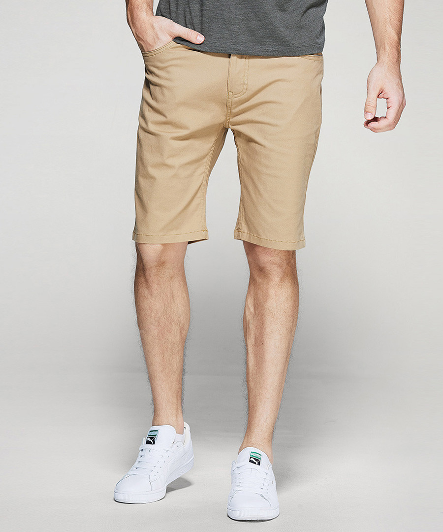 Apricot cotton shorts Sale - kuegou