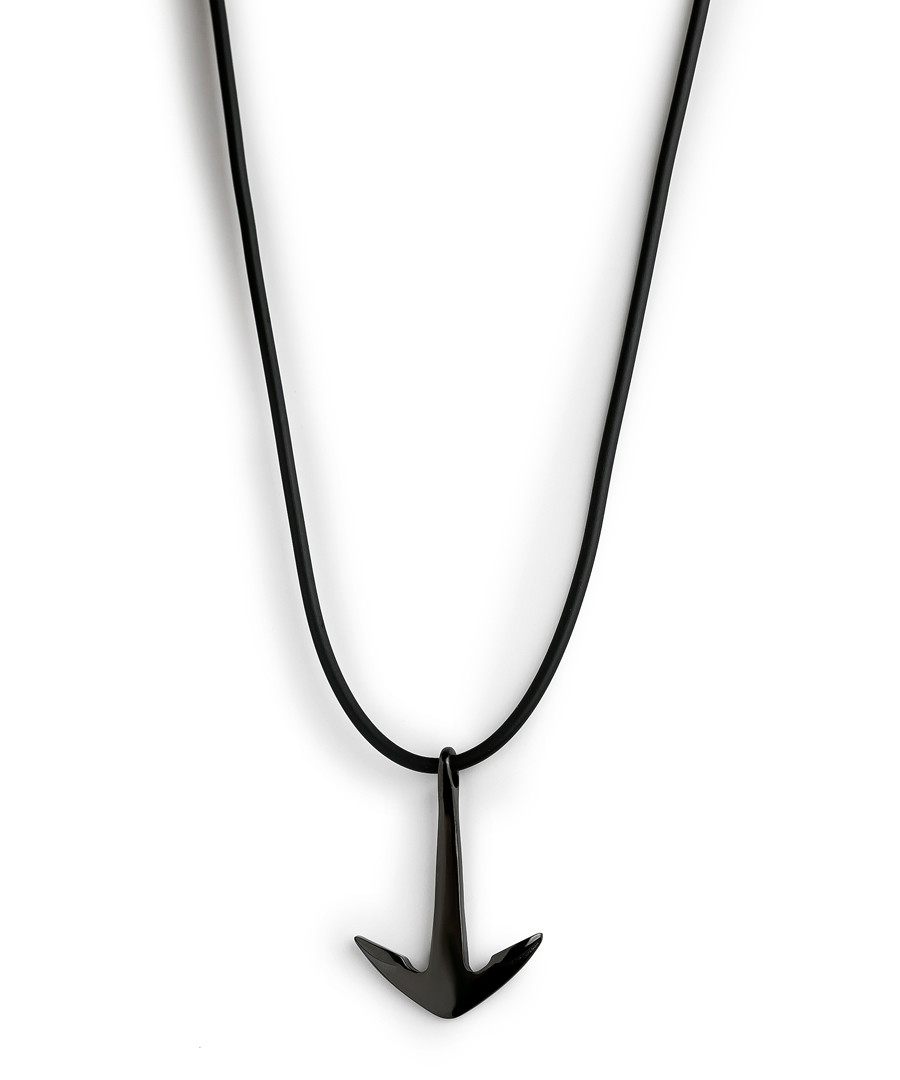 Black steel pendant necklace Sale - monomen