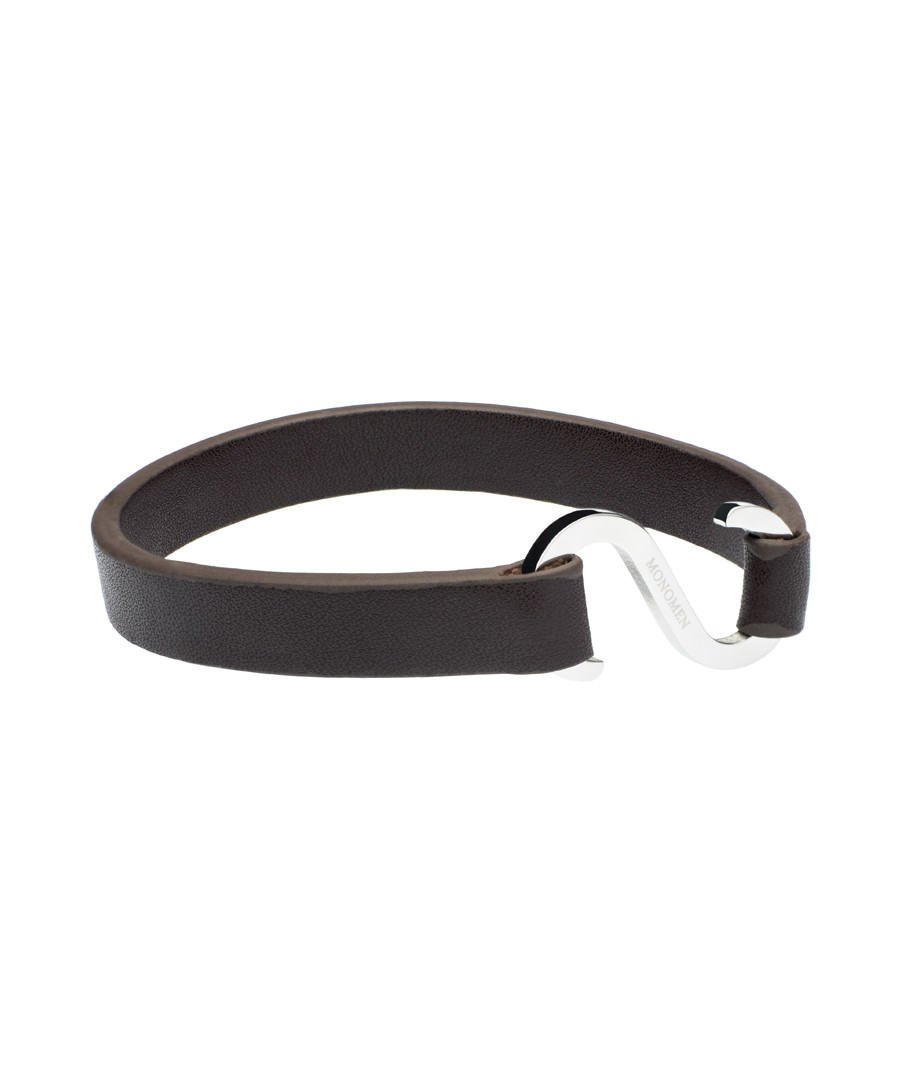 Dark brown nappa hook bracelet Sale - monomen