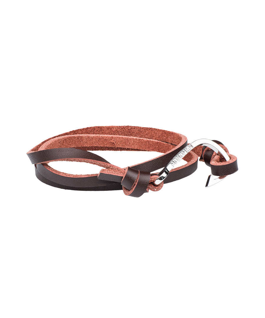 Brown nappa wrap anchor bracelet Sale - monomen