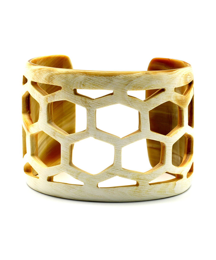 Hive cream buffalo horn bangle Sale - fleur envy gaia