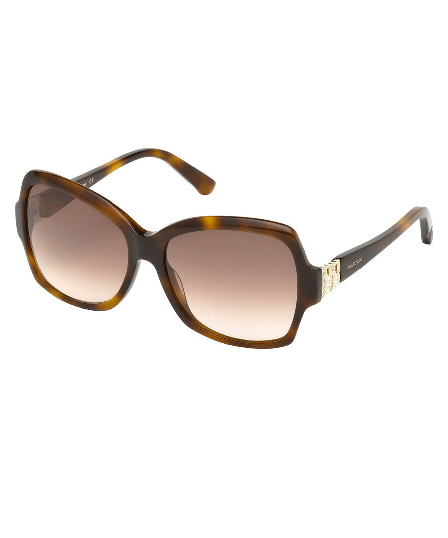 Brown Havana oversized sunglasses Sale - swarovski