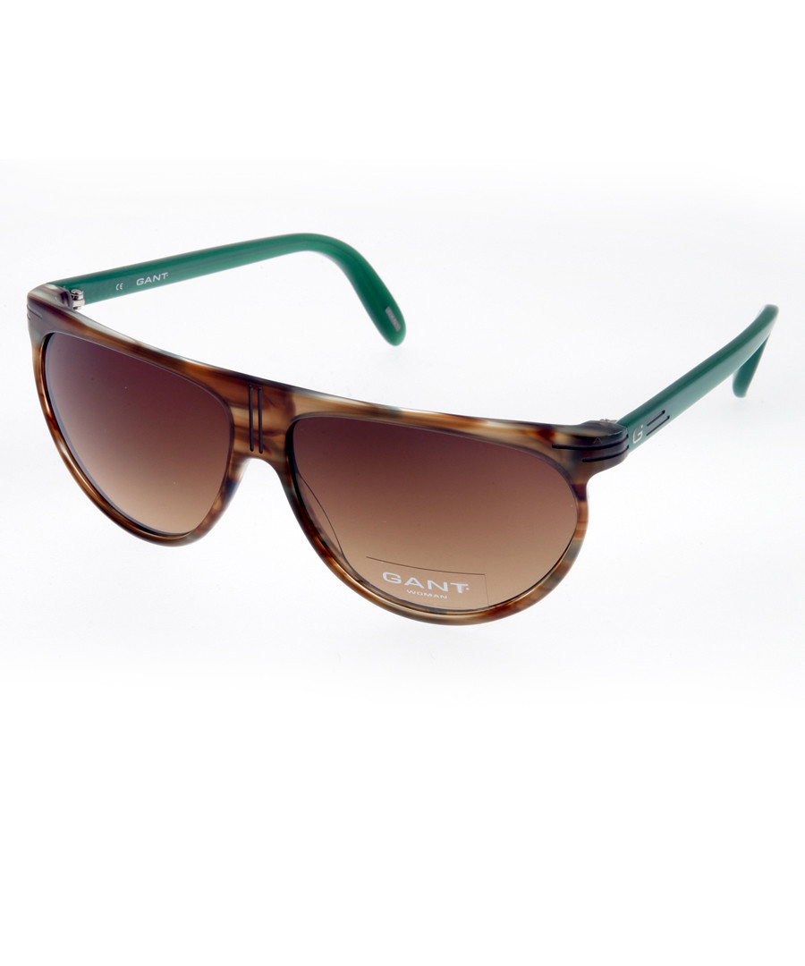 Brown & turquoise wide sunglasses Sale - gant