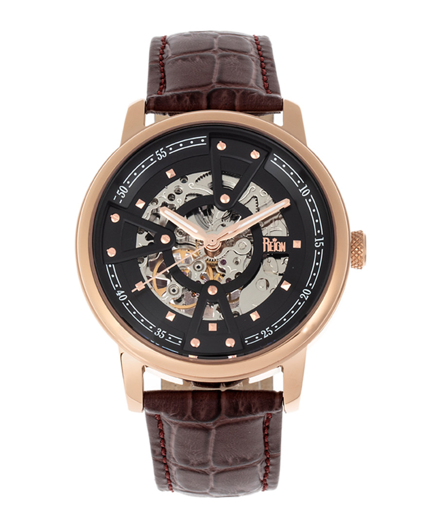 Belfour rose gold-tone & leather watch Sale - reign