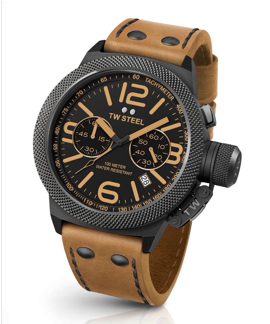 Canteen black & tan leather watch Sale - tw steel