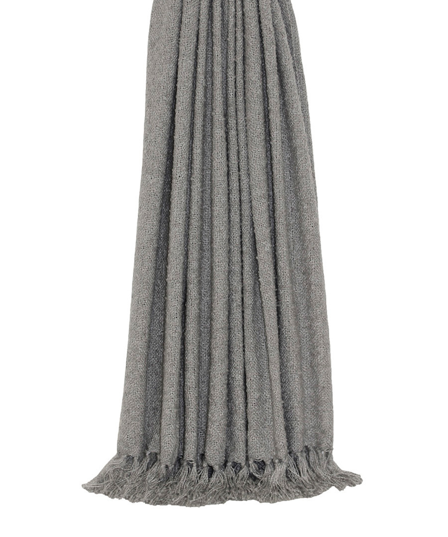 Auriella grey fringed throw 180cm Sale - riva paoletti
