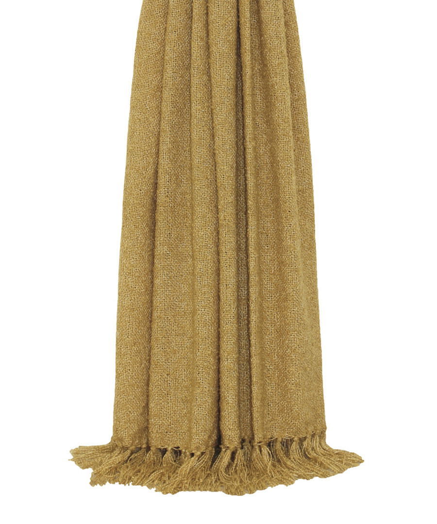Auriella ochre fringed throw 180cm Sale - riva paoletti