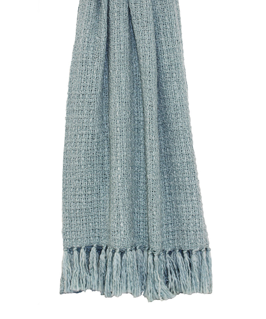 Auriella blue fringed throw 200cm Sale - riva paoletti