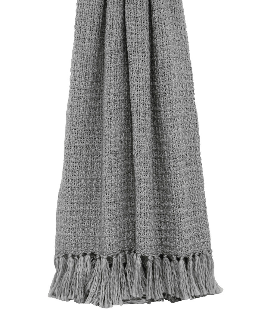 Auriella grey fringed throw 200cm Sale - riva paoletti