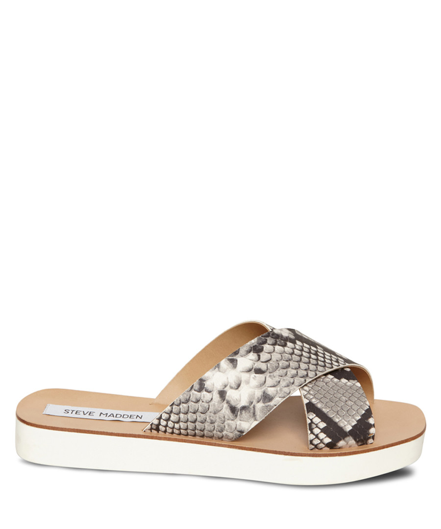 Trent grey snake-effect strap sandals Sale - Steve Madden