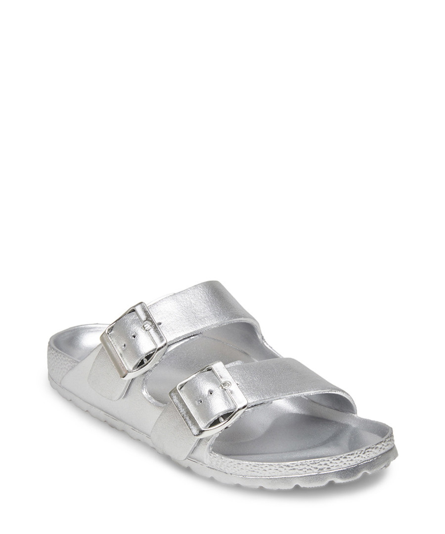 Bubbles silver flat buckle sandals Sale - Steve Madden
