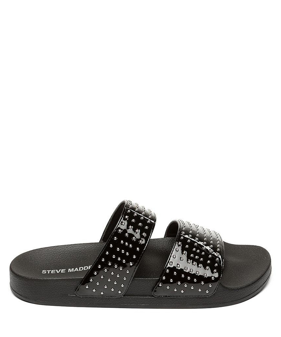 Vivid black strap spots sliders Sale - Steve Madden