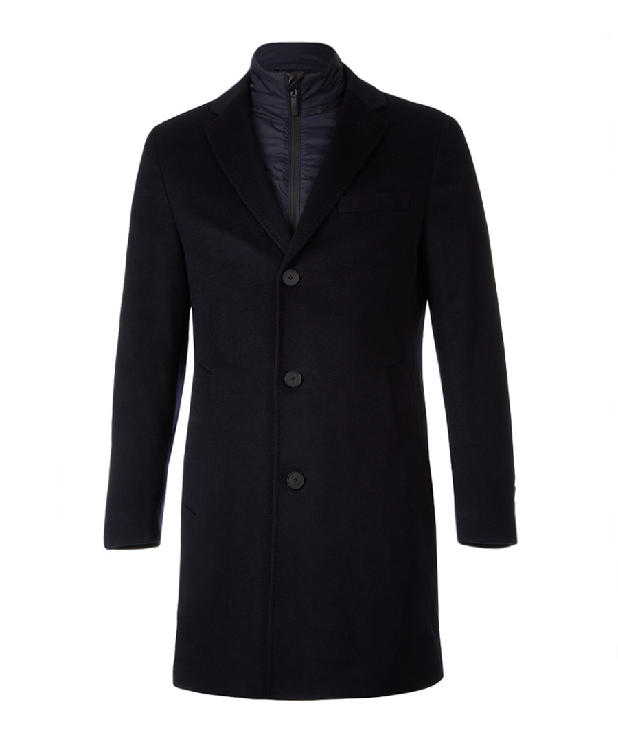 Lennard dark blue virgin wool blend coat Sale - Boss By Hugo Boss