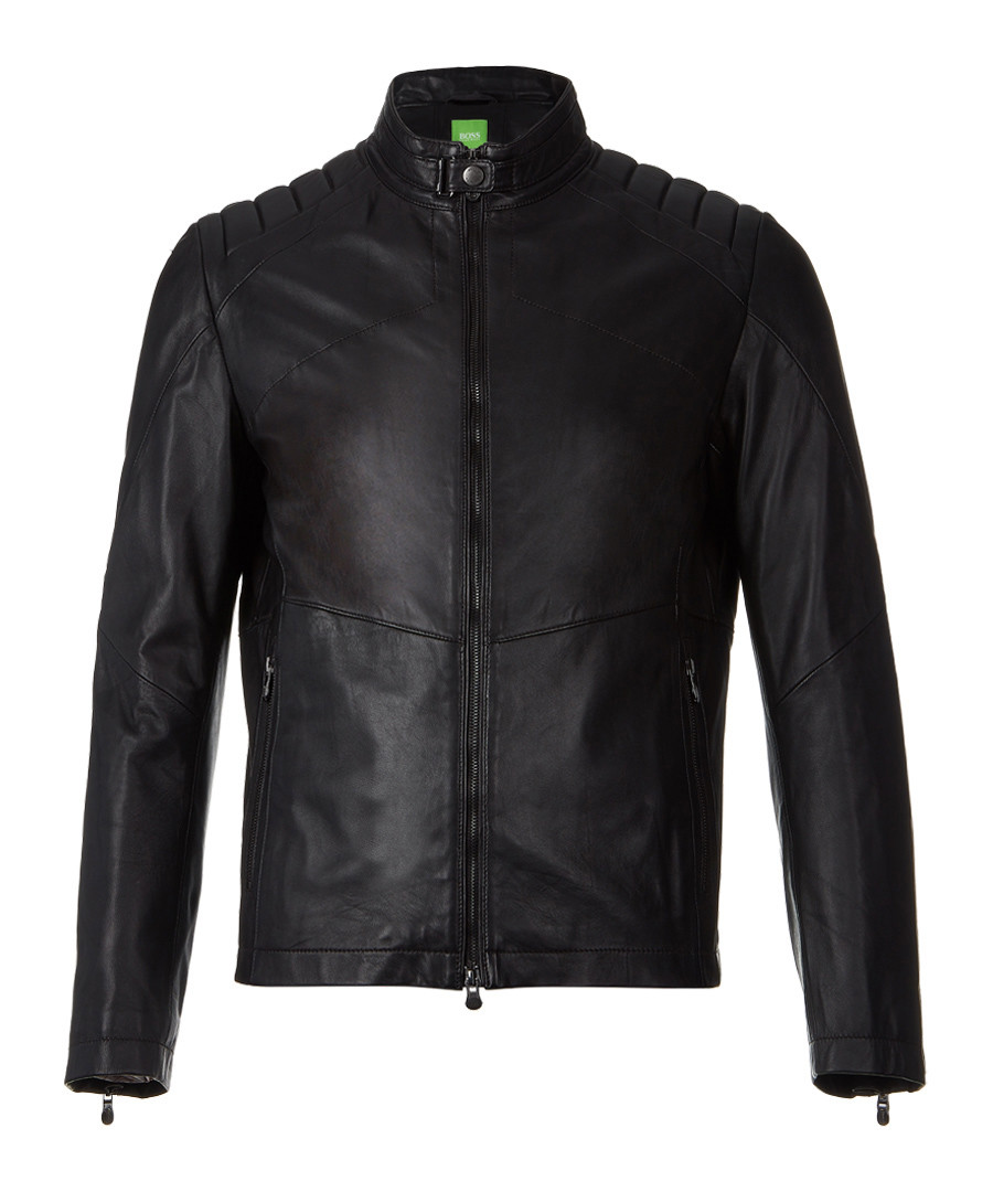 Black pure lamb leather zip up coat Sale - Boss By Hugo Boss