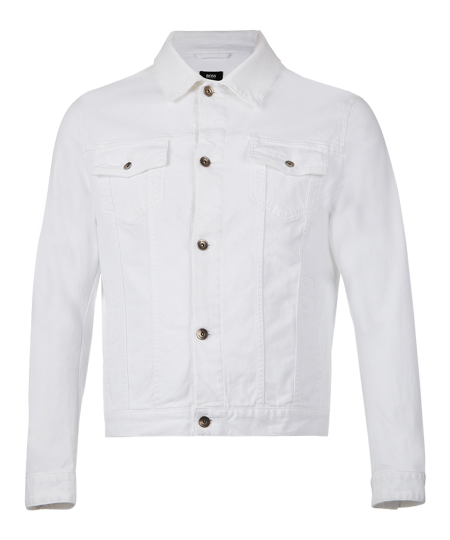 White cotton blend button up jacket Sale - Boss By Hugo Boss