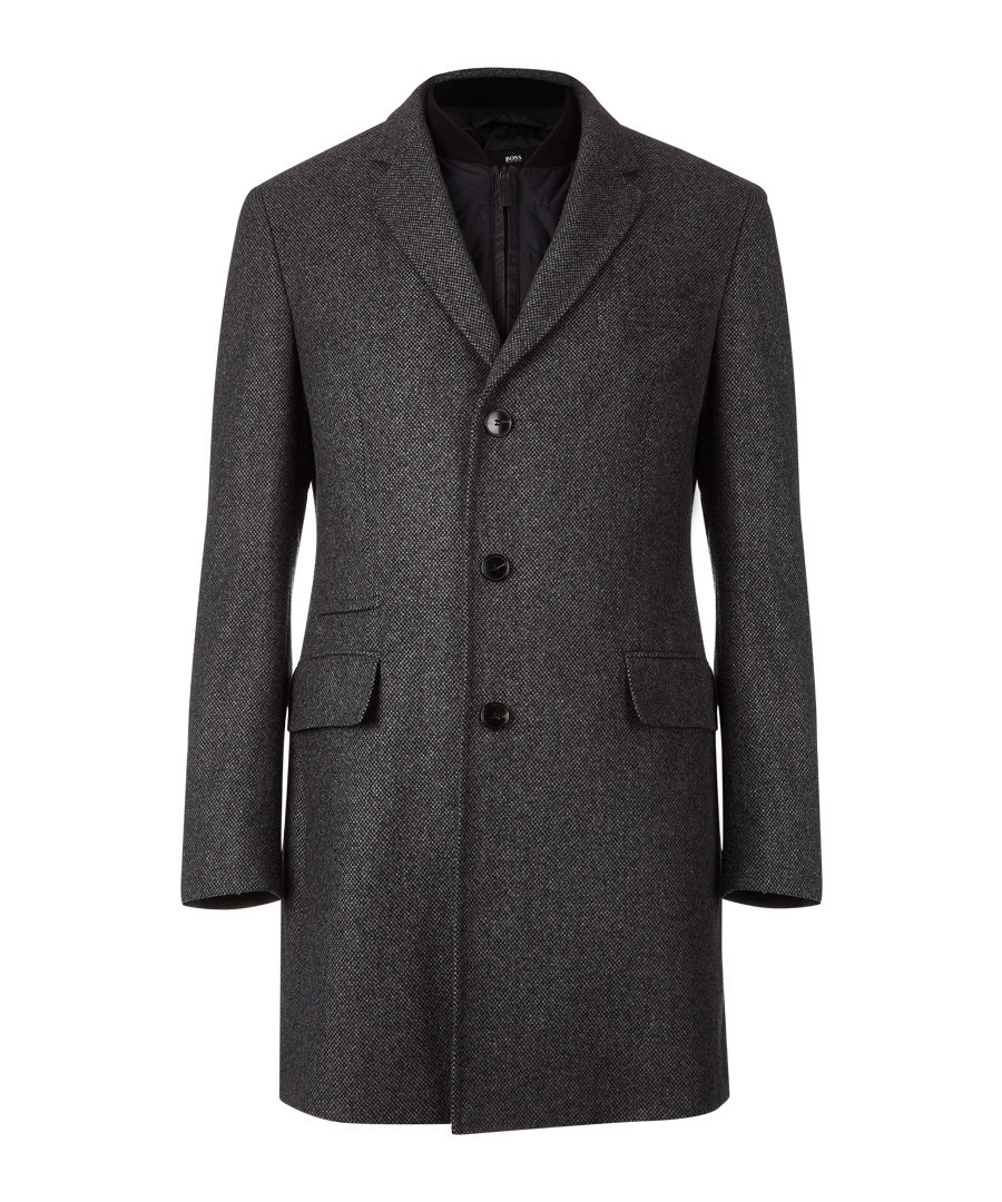 Pastel grey wool blend 3 button coat Sale - Boss By Hugo Boss