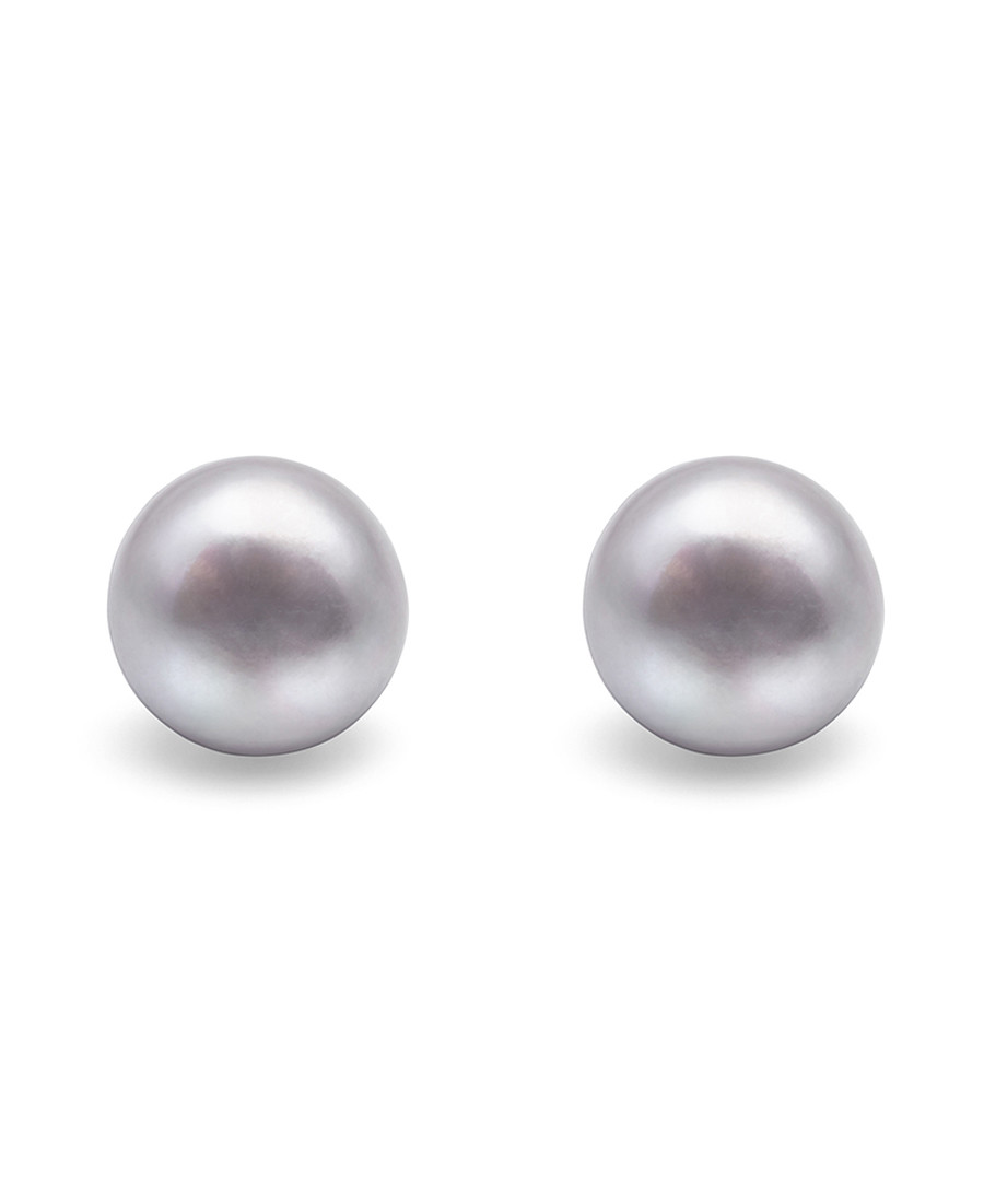 1cm grey pearl & sterling silver studs Sale - Windsor Pearl