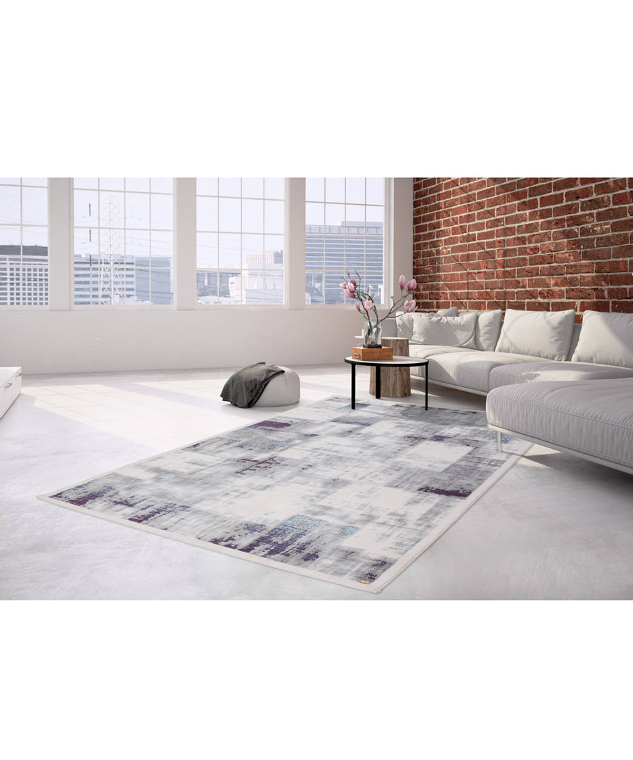 Borneo 100 silver & violet rug 80x150cm Sale - pierre cardin