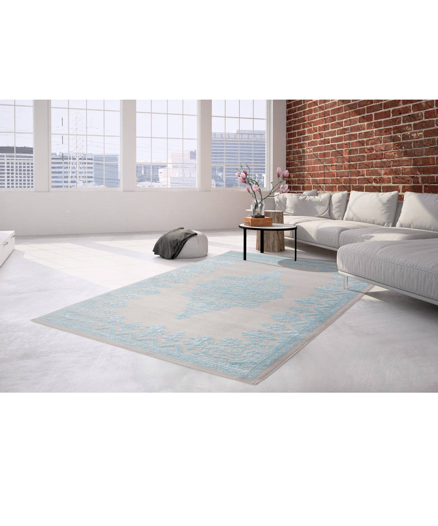 Palast 100 silver & blue rug 80x150cm Sale - pierre cardin