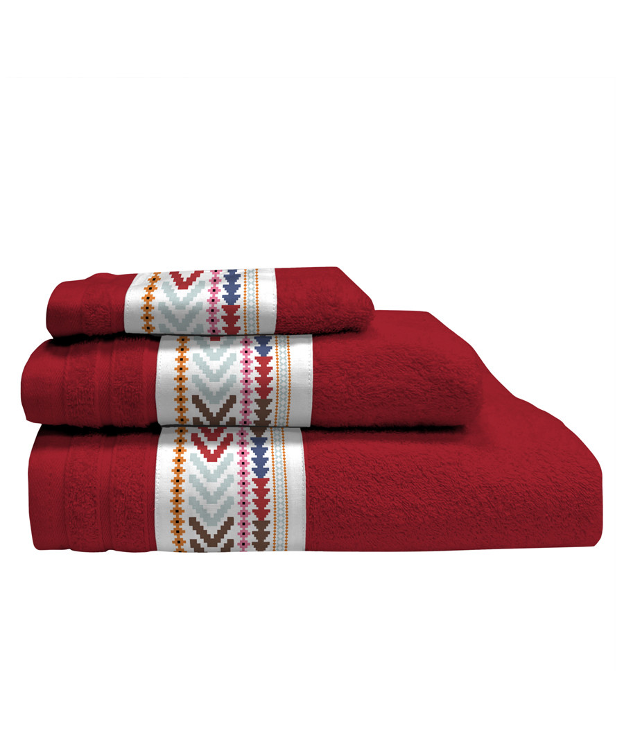 3pc red pure cotton towels Sale - Derhy