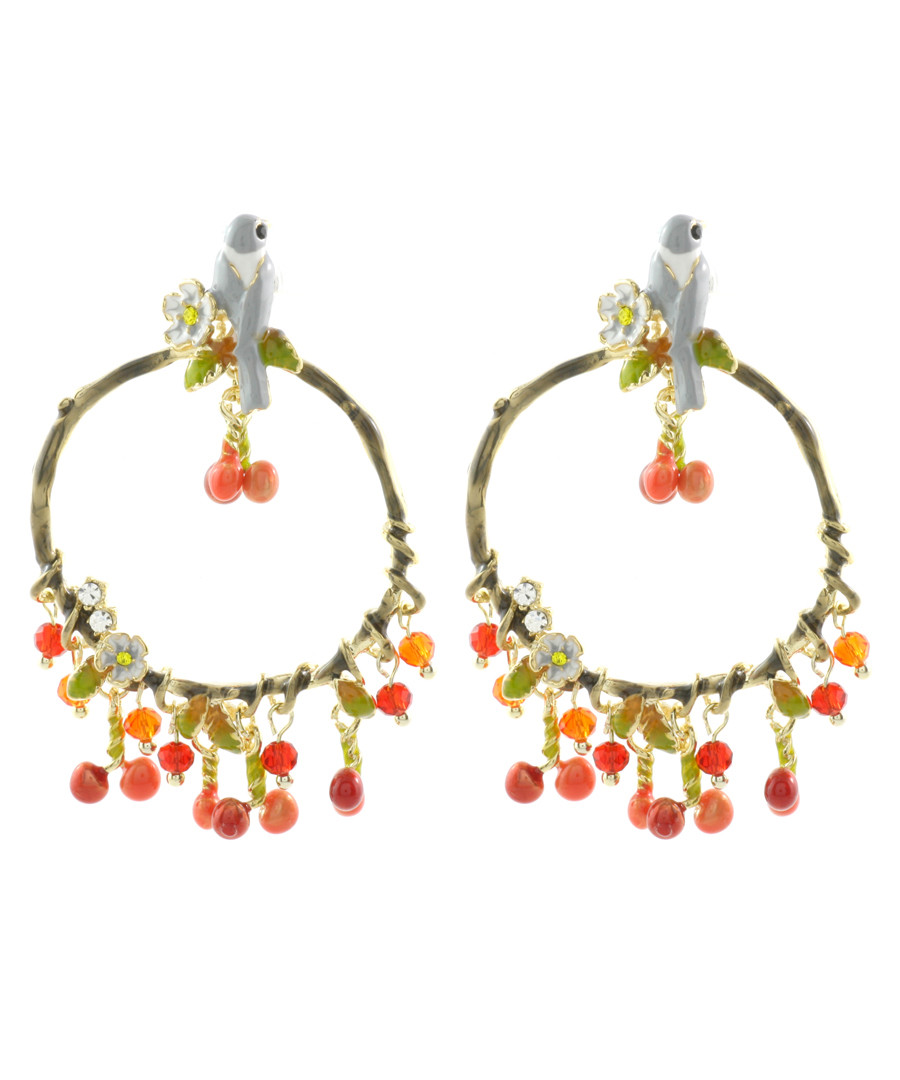 Berry Wren 14ct gold-plated earrings Sale - fleur envy