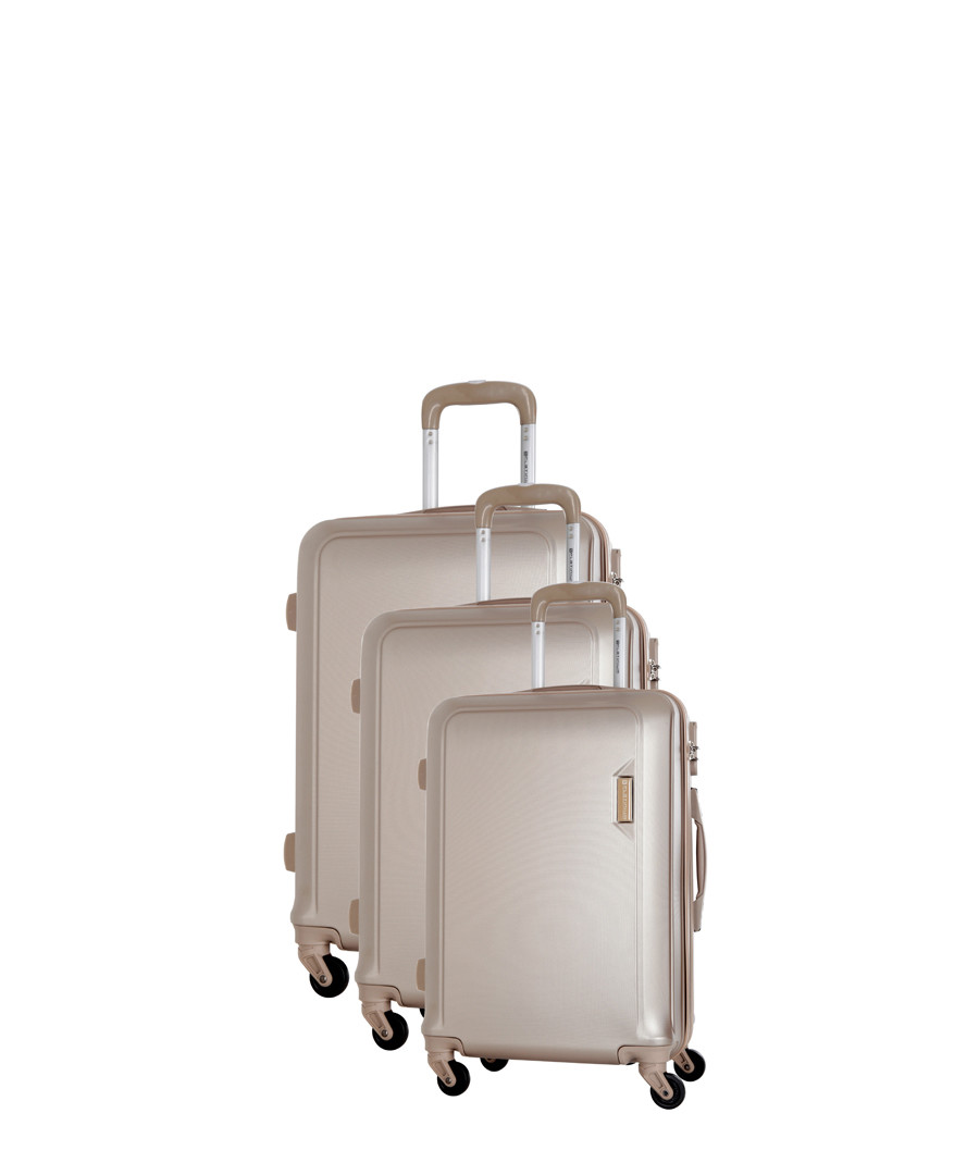 Buccia 3pc beige spinner suitcase nest Sale - platinium
