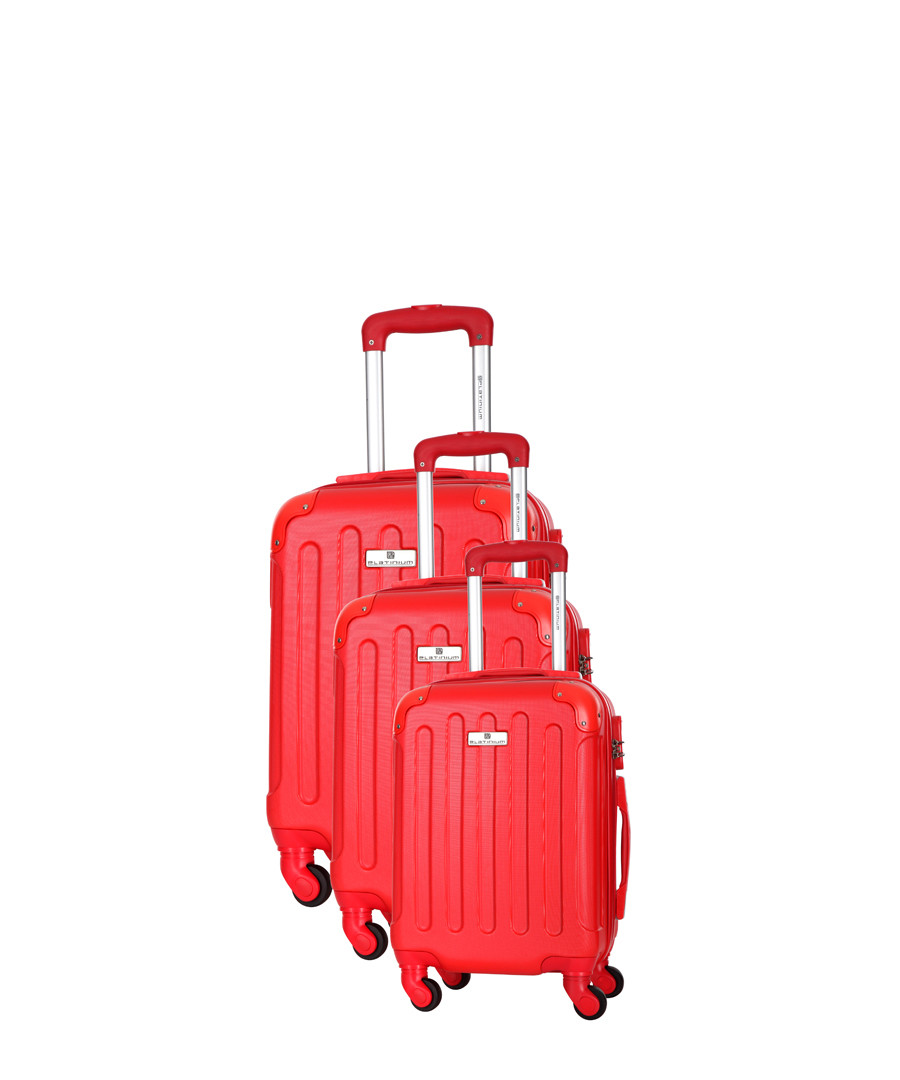Allgood 3pc red spinner suitcase nest Sale - platinium