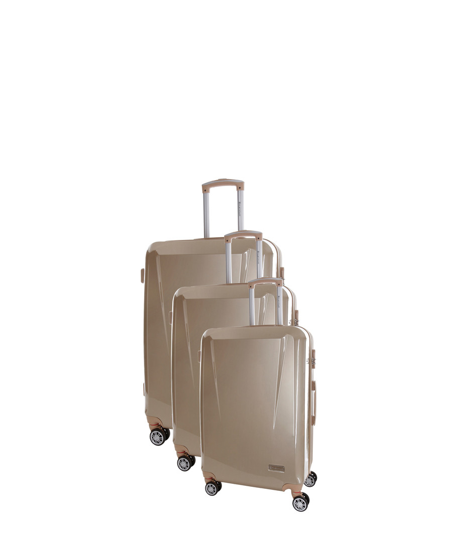 Southport 3pc beige suitcase nest Sale - platinium