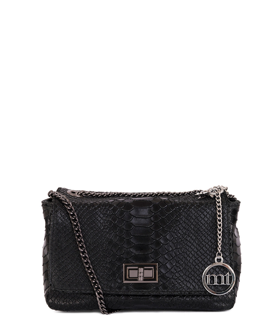 Black leather textured cross body bag Sale - mia tomazzi