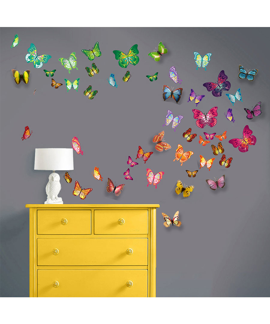 Colourful Butterflies 3D wall stickers Sale - Walplus