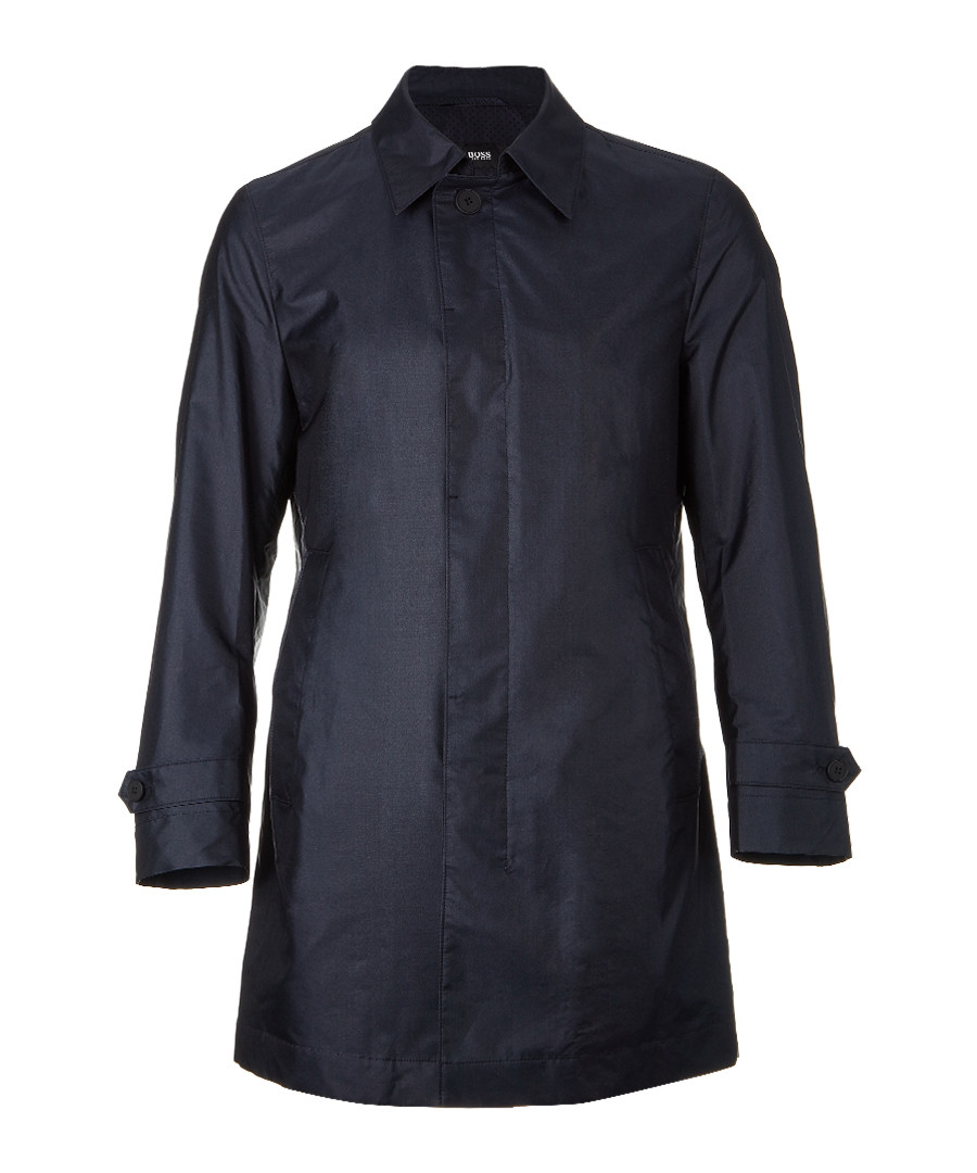 Garret navy silk blend coat Sale - HUGO BOSS