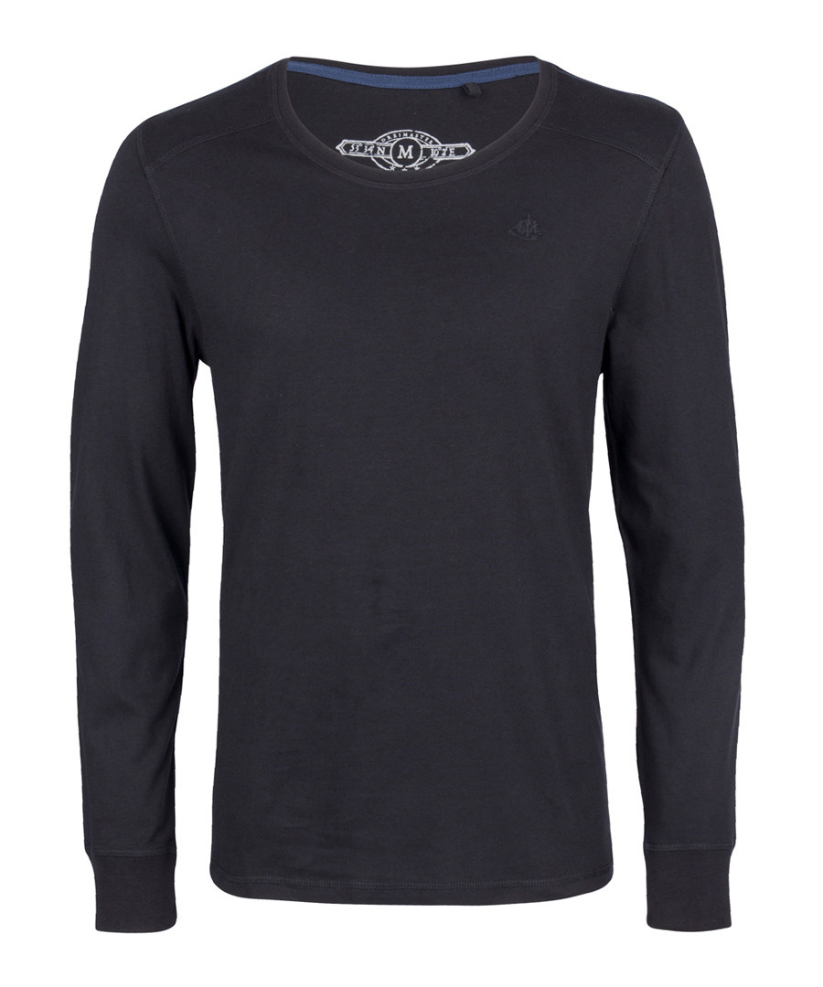 Black pure cotton long sleeve top Sale - DreiMaster