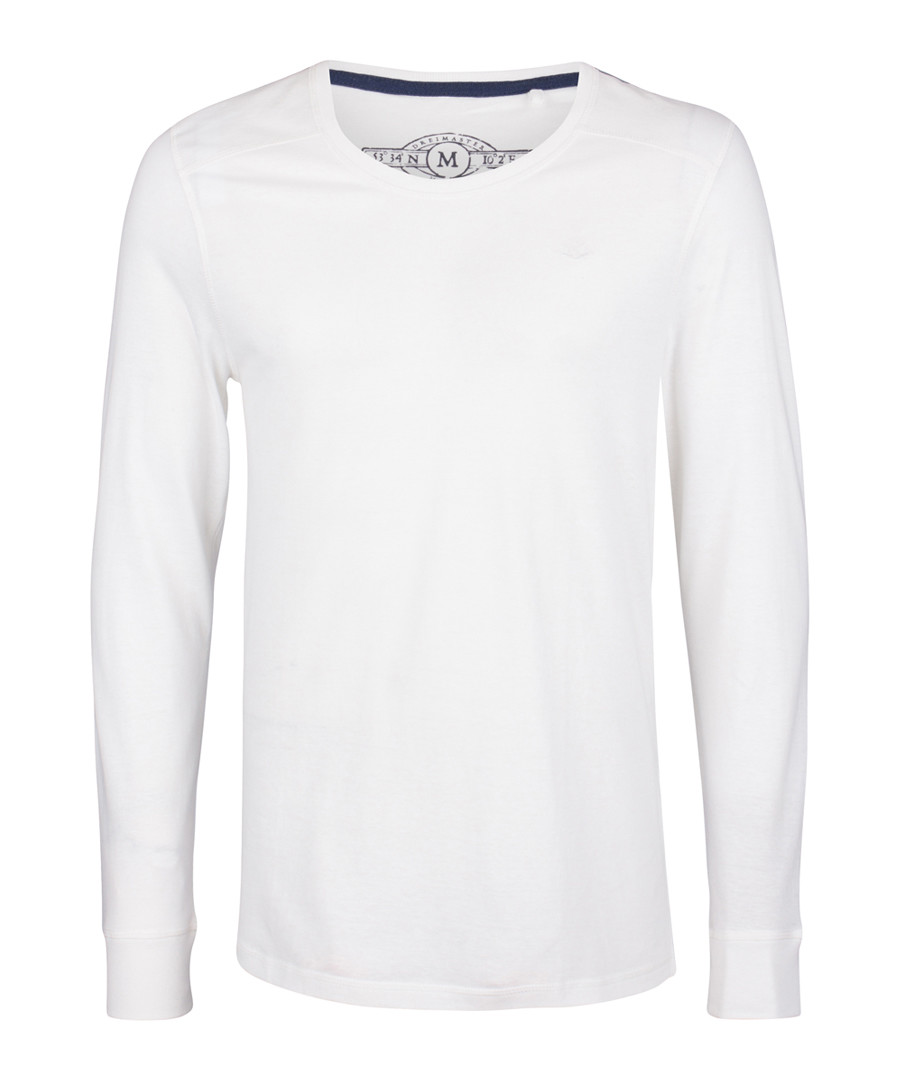 White pure cotton long sleeve top Sale - DreiMaster