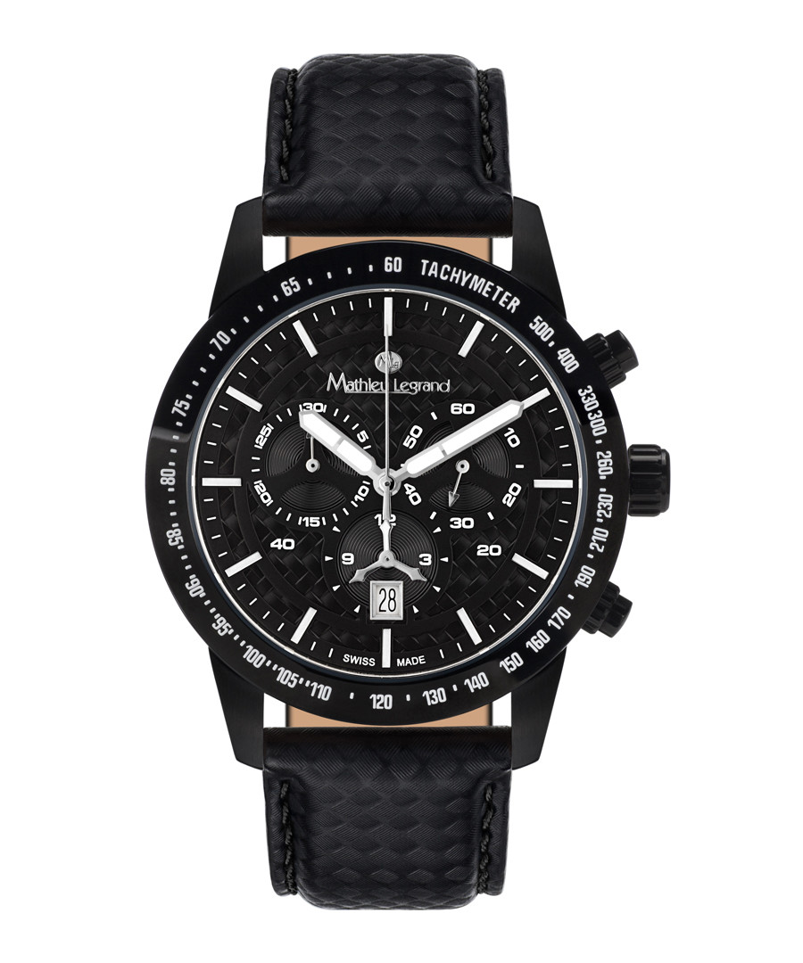 Grande Vitesse black leather watch Sale - mathieu legrand