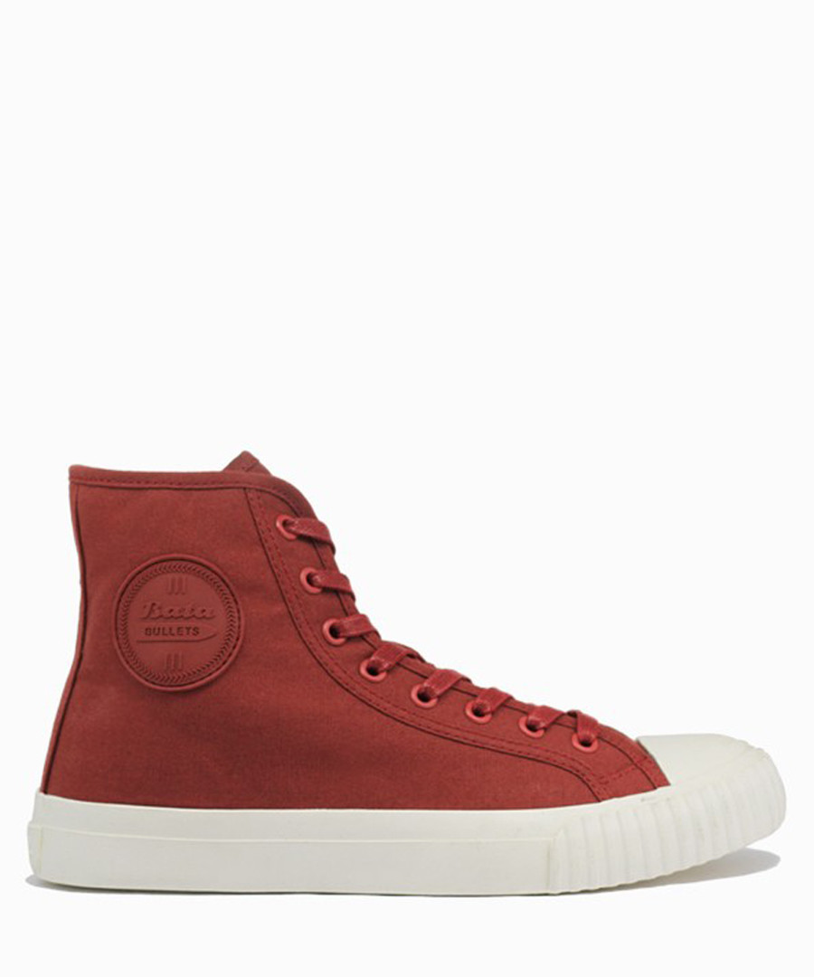 Wine & red canvas high top sneakers Sale - BATA