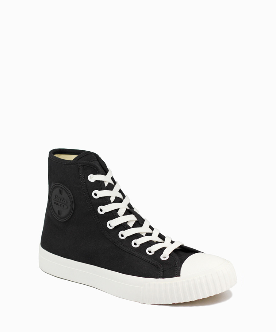 Black & white canvas high top sneakers Sale - BATA