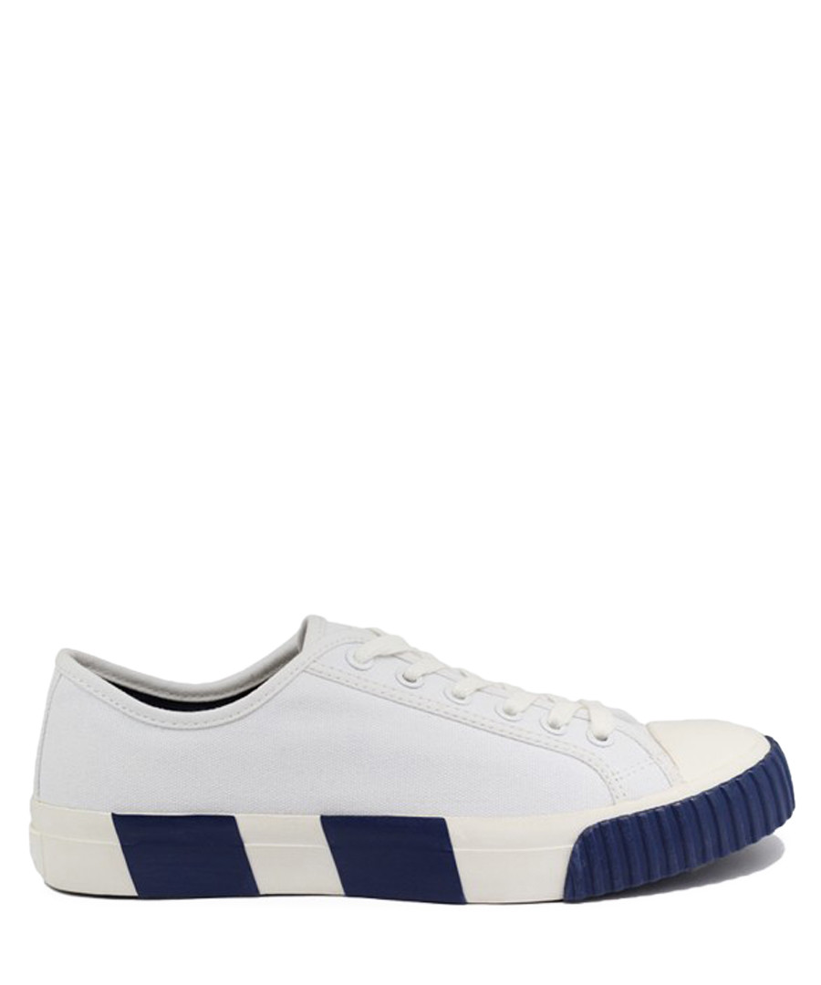 White & blue striped canvas sneakers Sale - BATA