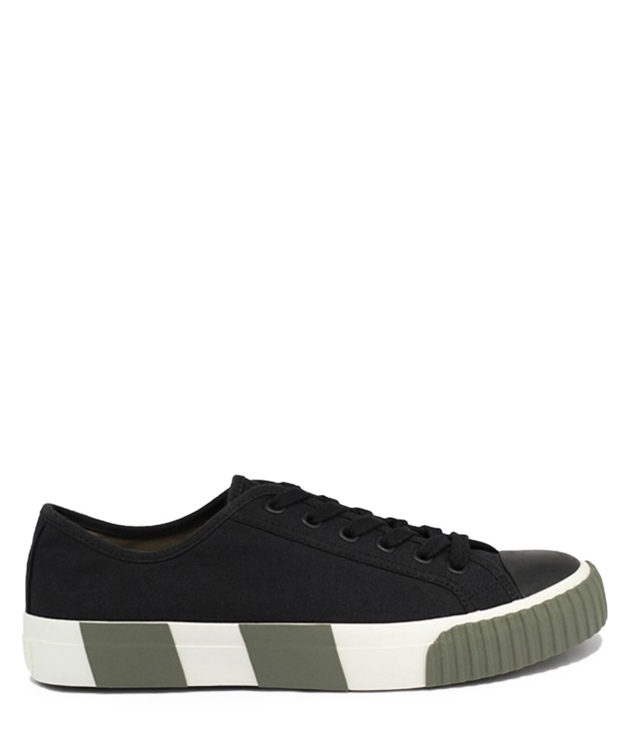 Black & olive striped canvas sneakers Sale - BATA