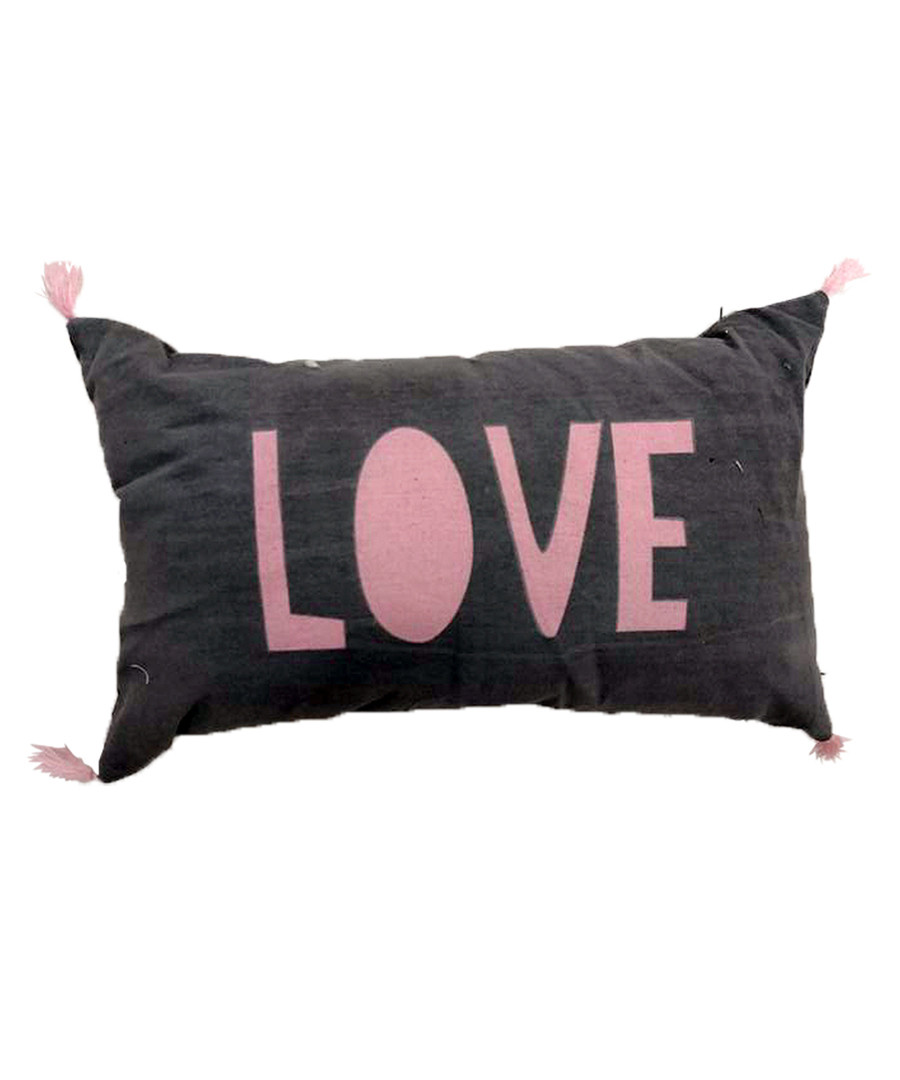Love charcoal cotton blend cushion Sale - Maiko