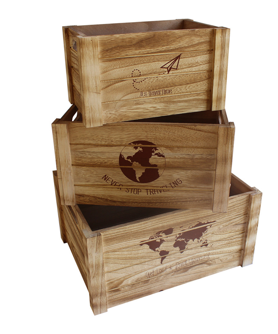 3pc natural wood boxes Sale - Maiko