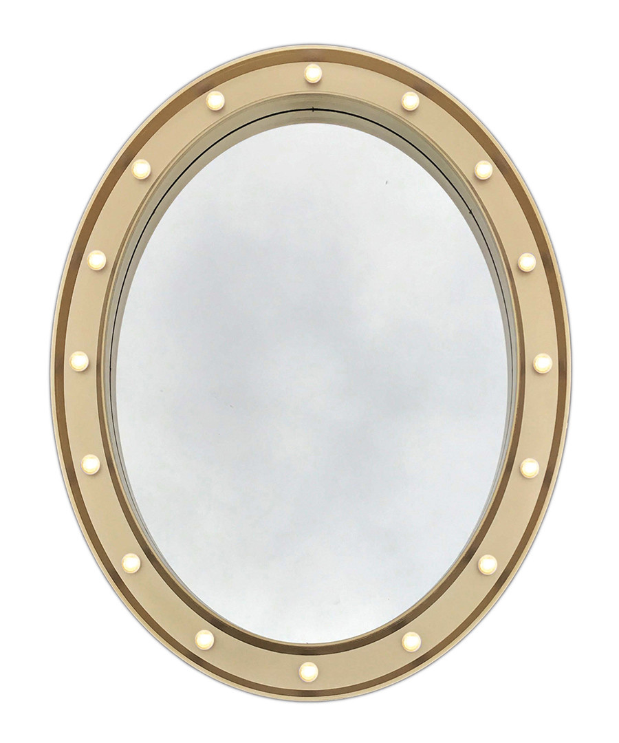 Gold-tone LED round wall mirror Sale - Maiko